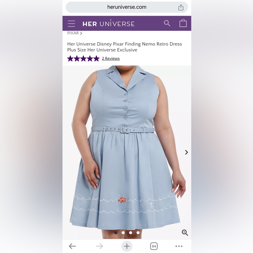 Her Universe Finding Nemo Dress NWT